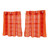 Max Window Voile Sheer Curtain Valance Tiers Orange 74x90cm