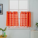 Max Window Voile Sheer Curtain Valance Tiers Orange 74x90cm