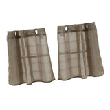 Max Window Voile Sheer Curtain Valance Tiers Brown 74x61cm