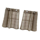 Max Window Voile Sheer Curtain Valance Tiers Brown 74x61cm