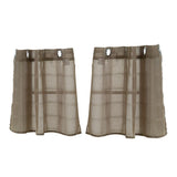 Max Window Voile Sheer Curtain Valance Tiers Brown 74x61cm