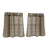Max Window Voile Sheer Curtain Valance Tiers Brown 74x61cm