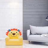 Max Cartoon Children Fold Sofa Chairs Seat Cover Kids Armchair Cover Yellow Lion