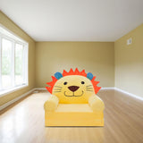 Max Cartoon Children Fold Sofa Chairs Seat Cover Kids Armchair Cover Yellow Lion