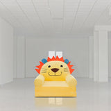 Max Cartoon Children Fold Sofa Chairs Seat Cover Kids Armchair Cover Yellow Lion