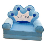 Cartoon Children Fold Sofa Chairs Seat Cover Kids Armchair Cover Blue Crown