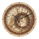 Max Wall Clock 3D Retro Retro Wooden Noiseless Number Astronomical Clock Brown