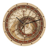 Max Wall Clock 3D Retro Retro Wooden Noiseless Number Astronomical Clock Brown