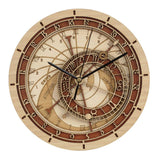 Max Wall Clock 3D Retro Retro Wooden Noiseless Number Astronomical Clock Brown