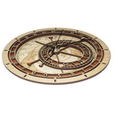 Max Wall Clock 3D Retro Retro Wooden Noiseless Number Astronomical Clock Brown