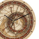Max Wall Clock 3D Retro Retro Wooden Noiseless Number Astronomical Clock Brown
