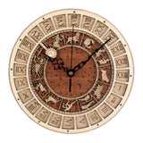 Max Venice Astronomical Wall Clock Retro Wooden Noiseless Number Wall Clock 30CM