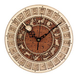 Max Venice Astronomical Wall Clock Retro Wooden Noiseless Number Wall Clock 30CM