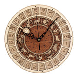 Max Venice Astronomical Wall Clock Retro Wooden Noiseless Number Wall Clock 30CM