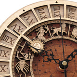 Max Venice Astronomical Wall Clock Retro Wooden Noiseless Number Wall Clock 30CM