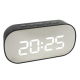 LED Large Screen Bedside Alarm Clock Digital Clock Black Frame White Light