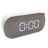 LED Large Screen Bedside Alarm Clock Digital Clock White Frame White Light