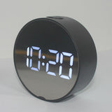 Max LED Large Screen Bedside Alarm Clock Digital Clock Black Frame White Light