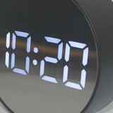 Max LED Large Screen Bedside Alarm Clock Digital Clock Black Frame White Light