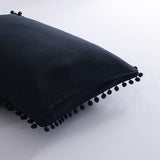 Max 2 Pcs Purely Solid Color Sofa Bed Throw Pillow Cover 51x92cm Dark Blue