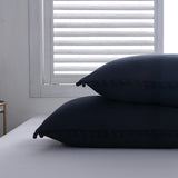 Max 2 Pcs Purely Solid Color Sofa Bed Throw Pillow Cover 51x92cm Dark Blue