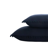 Max 2 Pcs Purely Solid Color Sofa Bed Throw Pillow Cover 51x92cm Dark Blue