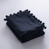 Max 2 Pcs Purely Solid Color Sofa Bed Throw Pillow Cover 51x92cm Dark Blue