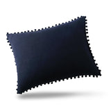 Max 2 Pcs Purely Solid Color Sofa Bed Throw Pillow Cover 51x92cm Dark Blue