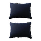 Max 2 Pcs Purely Solid Color Sofa Bed Throw Pillow Cover 51x92cm Dark Blue