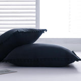 Max 2 Pcs Purely Solid Color Sofa Bed Throw Pillow Cover 51x92cm Dark Blue