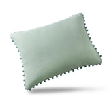 2 Pcs Purely Solid Color Sofa Bed Throw Pillow Cover 51x66cm Light Green