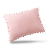 2 Pcs Purely Solid Color Sofa Bed Throw Pillow Cover 51x66cm Light Pink