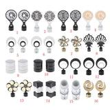 Max 2xCurtain Rod Heads Cap Drape Pole Ends 3D Black_10x6.5x2.2cm