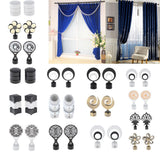 Max 2xCurtain Rod Heads Cap Drape Pole Ends 3D Black_10x6.5x2.2cm