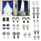 Max 2xCurtain Rod Heads Cap Drape Pole Ends 3D Black_10x6.5x2.2cm
