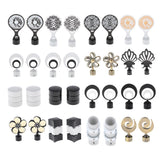 Max 2xCurtain Rod Heads Cap Drape Pole Ends 3D Black_10x6.5x2.2cm
