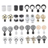 Max 2xCurtain Rod Heads Cap Drape Pole Ends 3D Black_10x6.5x2.2cm