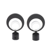Max 2xCurtain Rod Heads Cap Drape Pole Ends 3D Black_10x6.5x2.2cm