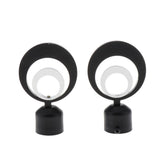 Max 2xCurtain Rod Heads Cap Drape Pole Ends 3D Black_10x6.5x2.8cm