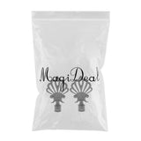 Max 2xCurtain Rod Heads Cap Drape Pole Ends Black Crown_13.7x8.7x2.2cm