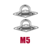 Max 2Pcs 304 Stainless Steel Diamond Pad Eye Plate Durable for Wall Mount Hook