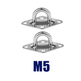Max 2Pcs 304 Stainless Steel Diamond Pad Eye Plate Durable for Wall Mount Hook