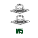 Max 2Pcs 304 Stainless Steel Diamond Pad Eye Plate Durable for Wall Mount Hook
