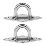 Max 2Pcs 304 Stainless Steel Diamond Pad Eye Plate Durable for Wall Mount Hook