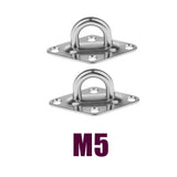 Max 2Pcs 304 Stainless Steel Diamond Pad Eye Plate Durable for Wall Mount Hook