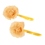 Maxbell 2x Plastic Flower Curtain Tiebacks Holdback Magnetic Bulckle Golden Yellow