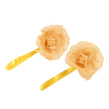 Maxbell 2x Plastic Flower Curtain Tiebacks Holdback Magnetic Bulckle Golden Yellow