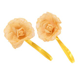 Maxbell 2x Plastic Flower Curtain Tiebacks Holdback Magnetic Bulckle Golden Yellow