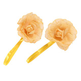 Maxbell 2x Plastic Flower Curtain Tiebacks Holdback Magnetic Bulckle Golden Yellow