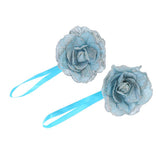 Maxbell 2x Plastic Flower Curtain Tiebacks Holdback Magnetic Bulckle Blue